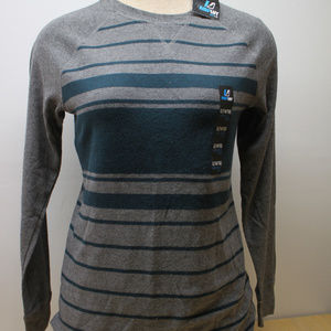 Amp Boy's 14/16 L Long Sleeve Grey Stripe Sweater